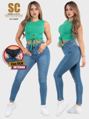 JEANS SKINNY ANKLE CON FAJA