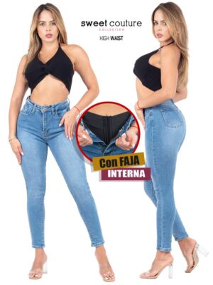 JEANS SKINNY ANKLE CON FAJA