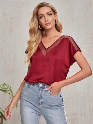 BLUSA CUELLO MALLA SHEIN BLANCA