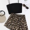 CONJUNTO SHEIN ANIMAL PRINT TOP NEGRO
