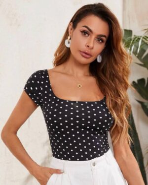 BLUSA NEGRA MANGA CORTA SHEIN