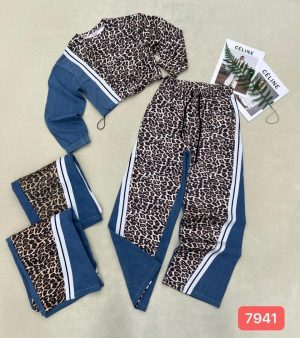 CONJUNTO MANGA LARGA ANCHO DE ANIMAL PRINT PRINCESS
