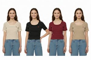 TOP TEJIDA DE RAYAS CON CORAZON PRINCESS